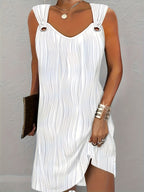 Variant image for Luxe Mouwloze Tuniekjurk Met V-hals Voor Vrouwen - Ademend Polyester, Zomer Casual-1