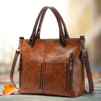 Dames Schoudertas Zwart One Size Premium Leer-1