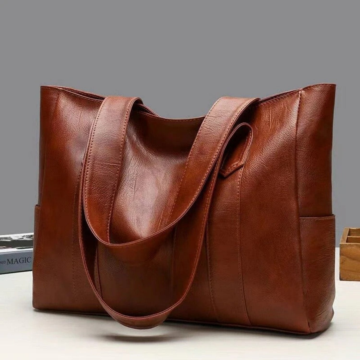 Sophia Vintage Leren Schoudertas - Klassiek - Modieuze Vrouwen