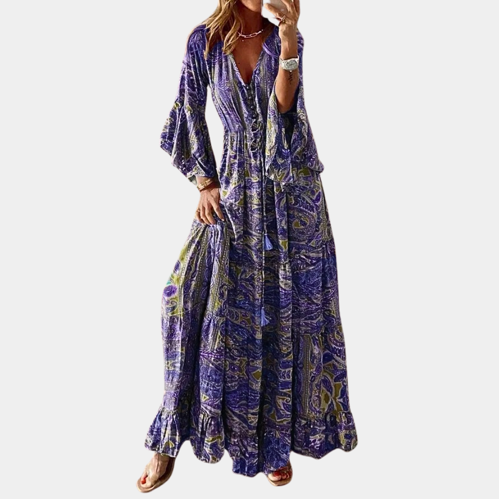 Lotte | Lange Jurk Dames Polyester voor Zomer Feesten-5