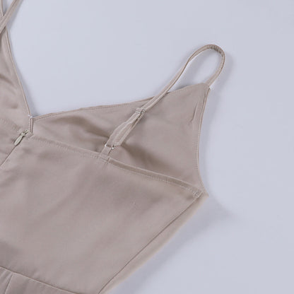 Elegante Midi Jurk Dames - Lichtgewicht A-lijn met V-hals, Mouwloos, Zwart-6