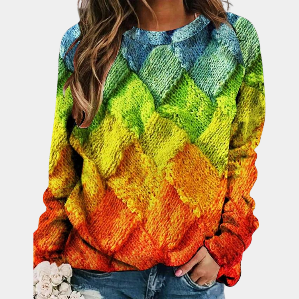 Variant image for Michaela | Dames Trui Polyester met Print voor Casual Gebruik-6