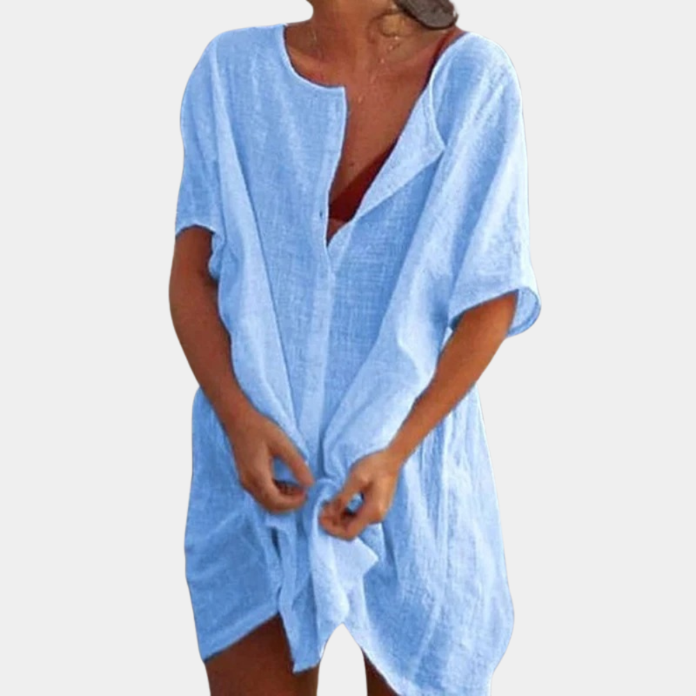 Kailyn | Dames Midi Zomerjurk Katoen voor Casual en Formeel-3