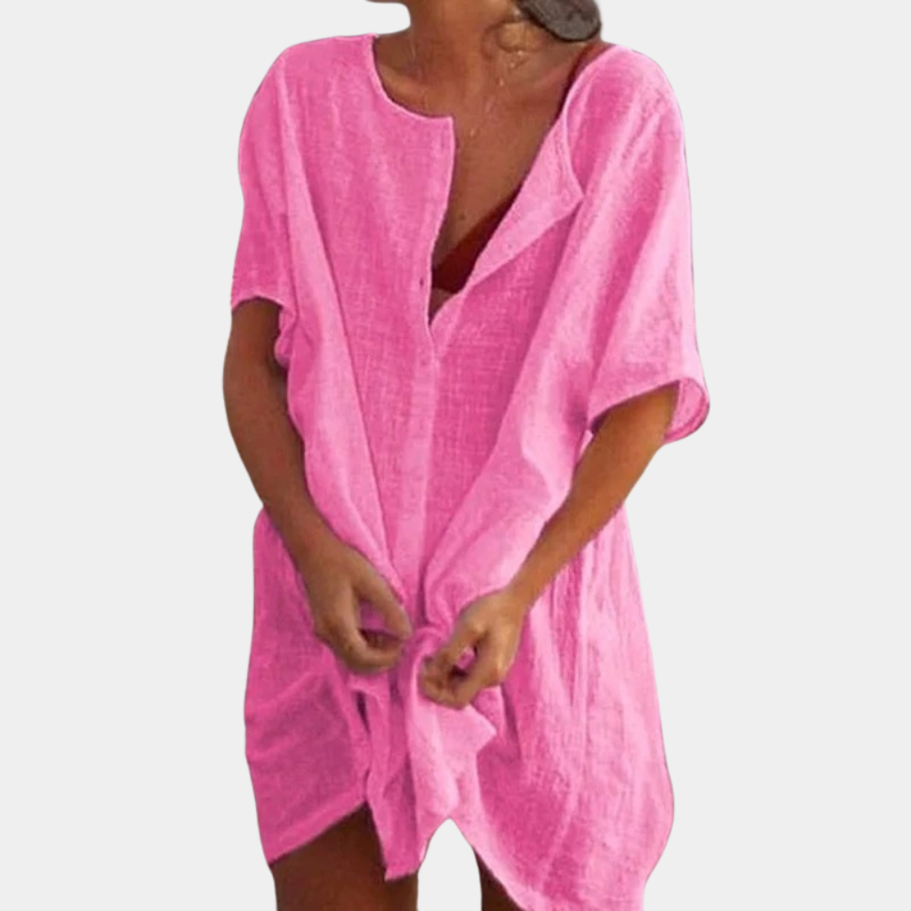 Kailyn | Dames Midi Zomerjurk Katoen voor Casual en Formeel-5