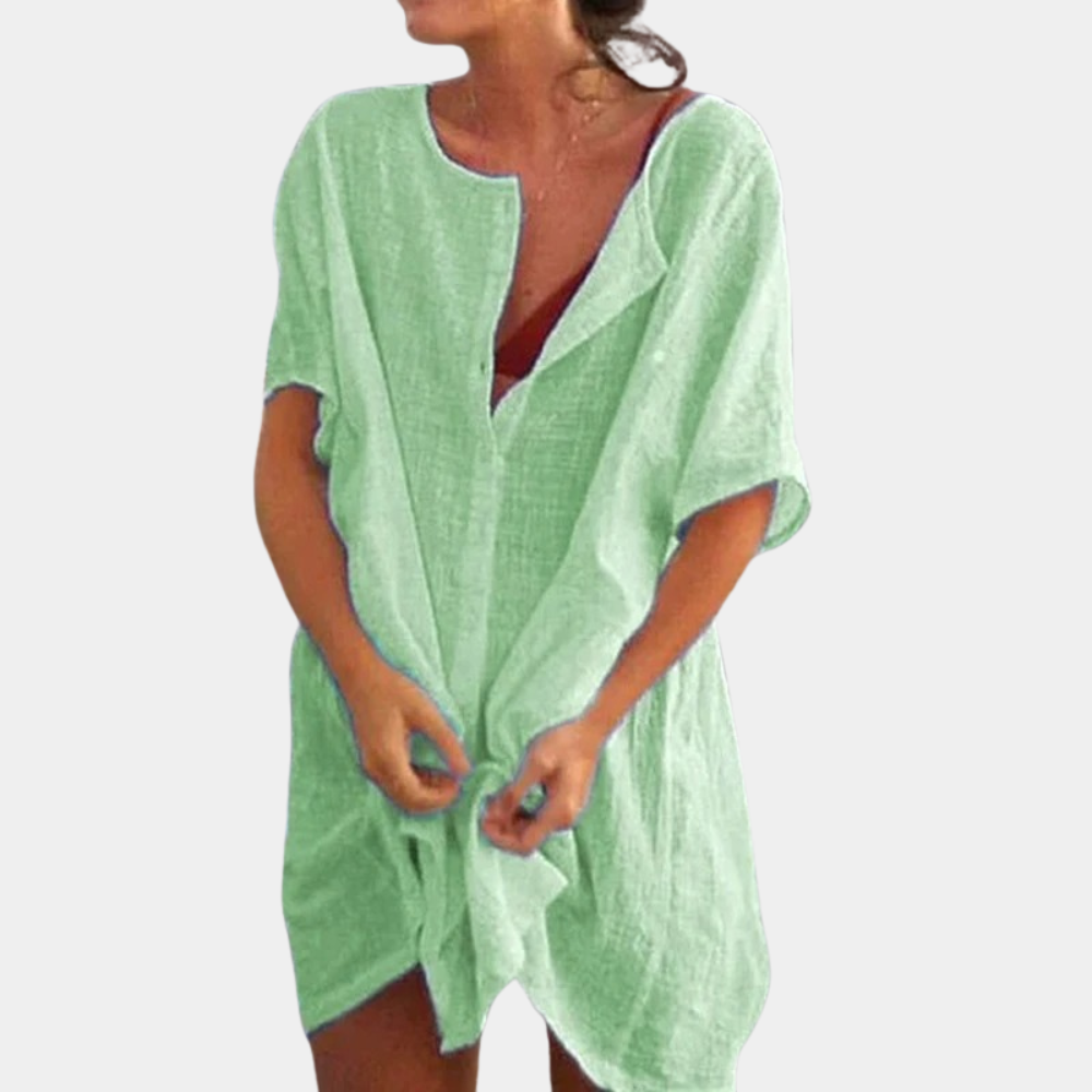 Kailyn | Dames Midi Zomerjurk Katoen voor Casual en Formeel-4