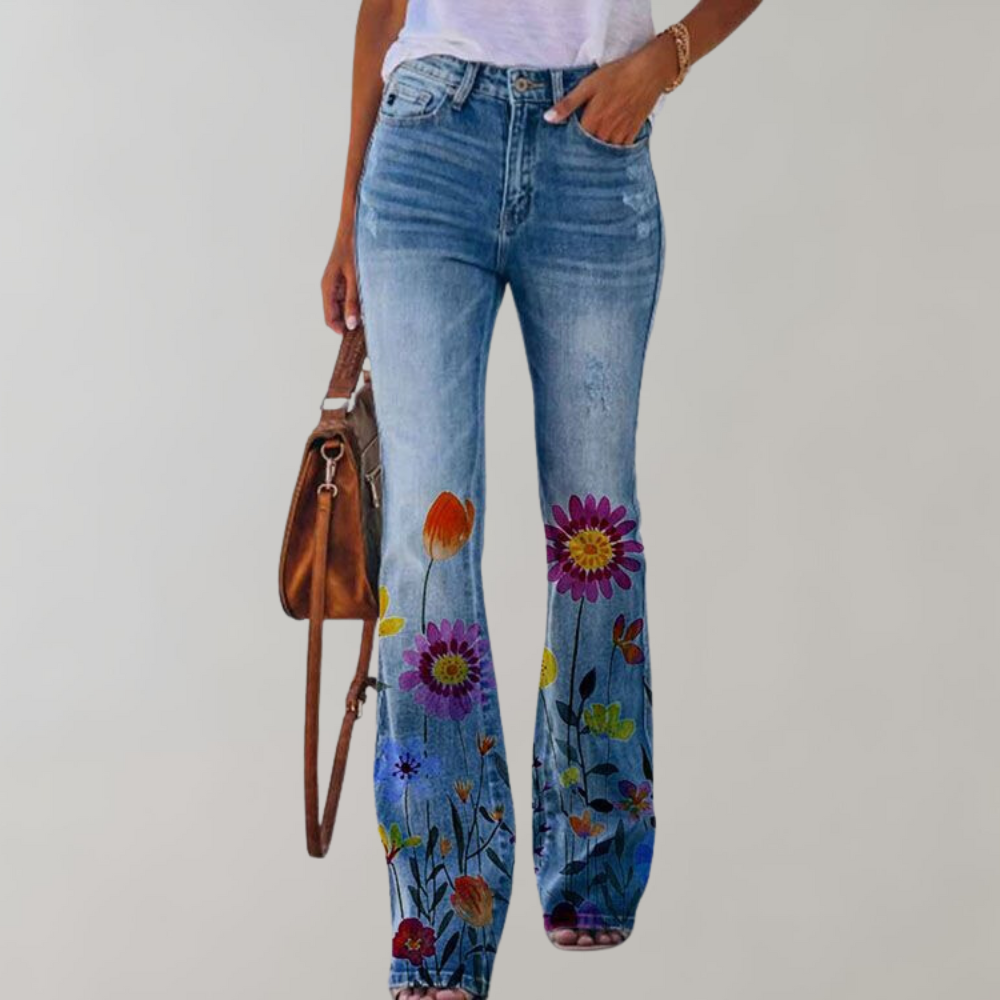 Kjell | Women's Flared Trousers Cotton for Summer Styles-1