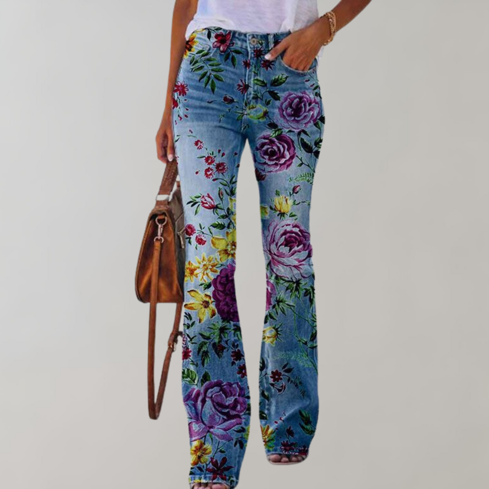 Variant image for Kjell | Women's Flared Trousers Cotton for Summer Styles-31