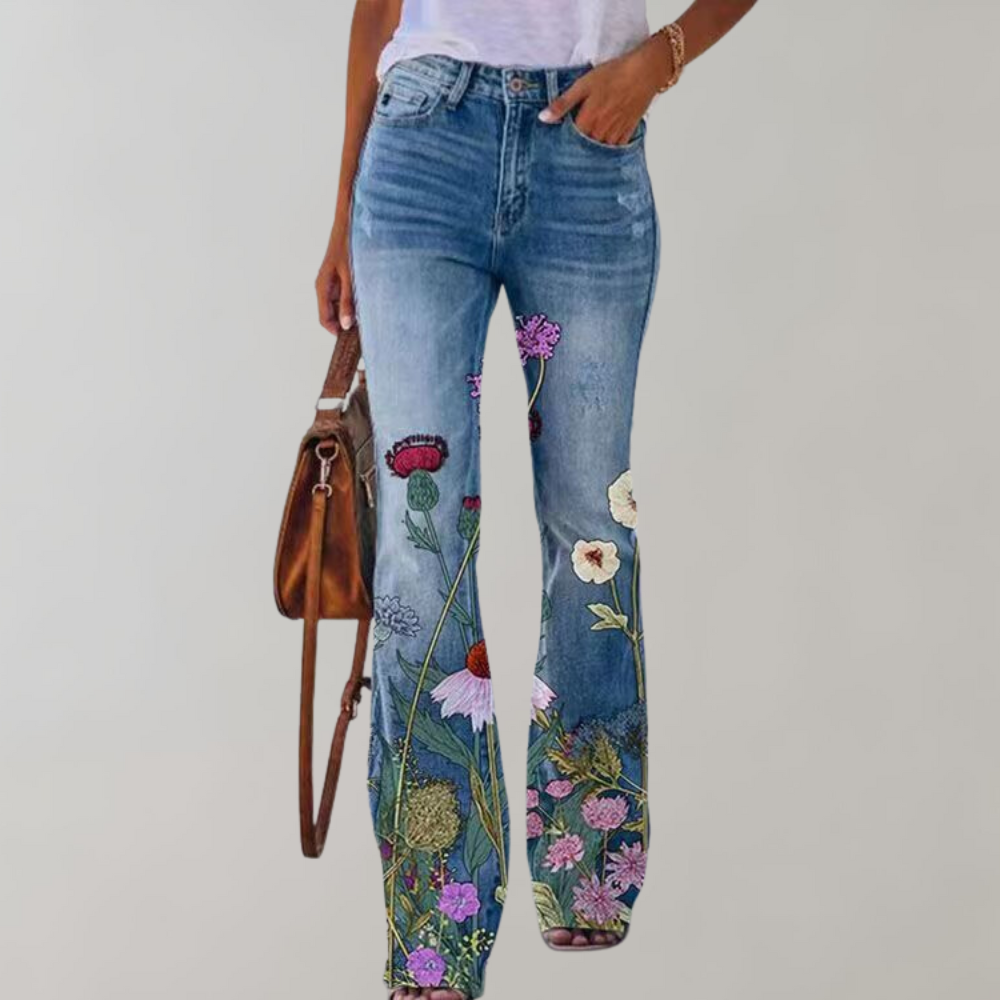 Variant image for Kjell | Women's Flared Trousers Cotton for Summer Styles-19