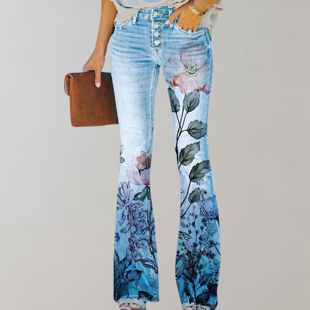 Variant image for Kjell | Women's Flared Trousers Cotton for Summer Styles-25