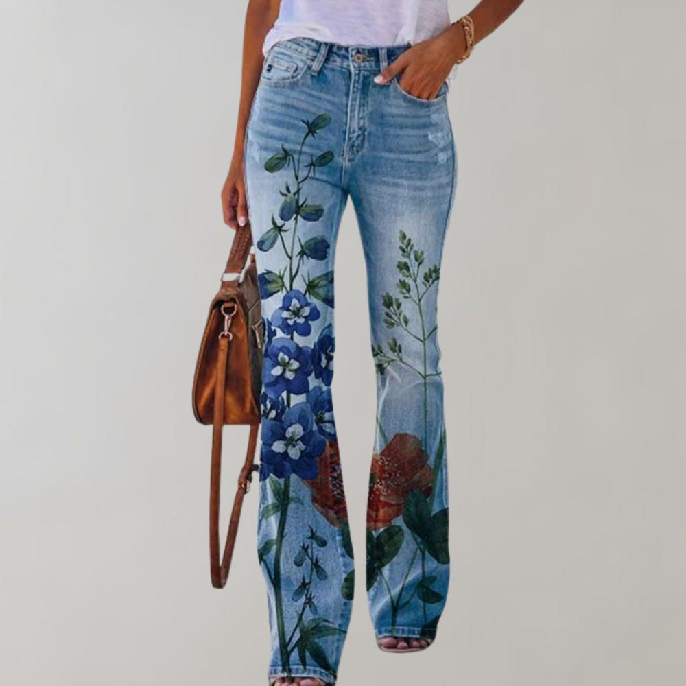 Variant image for Kjell | Women's Flared Trousers Cotton for Summer Styles-13