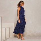 Aimee | Dames Zomerjurk Polyester met Witte Stippen voor Feestjes-6