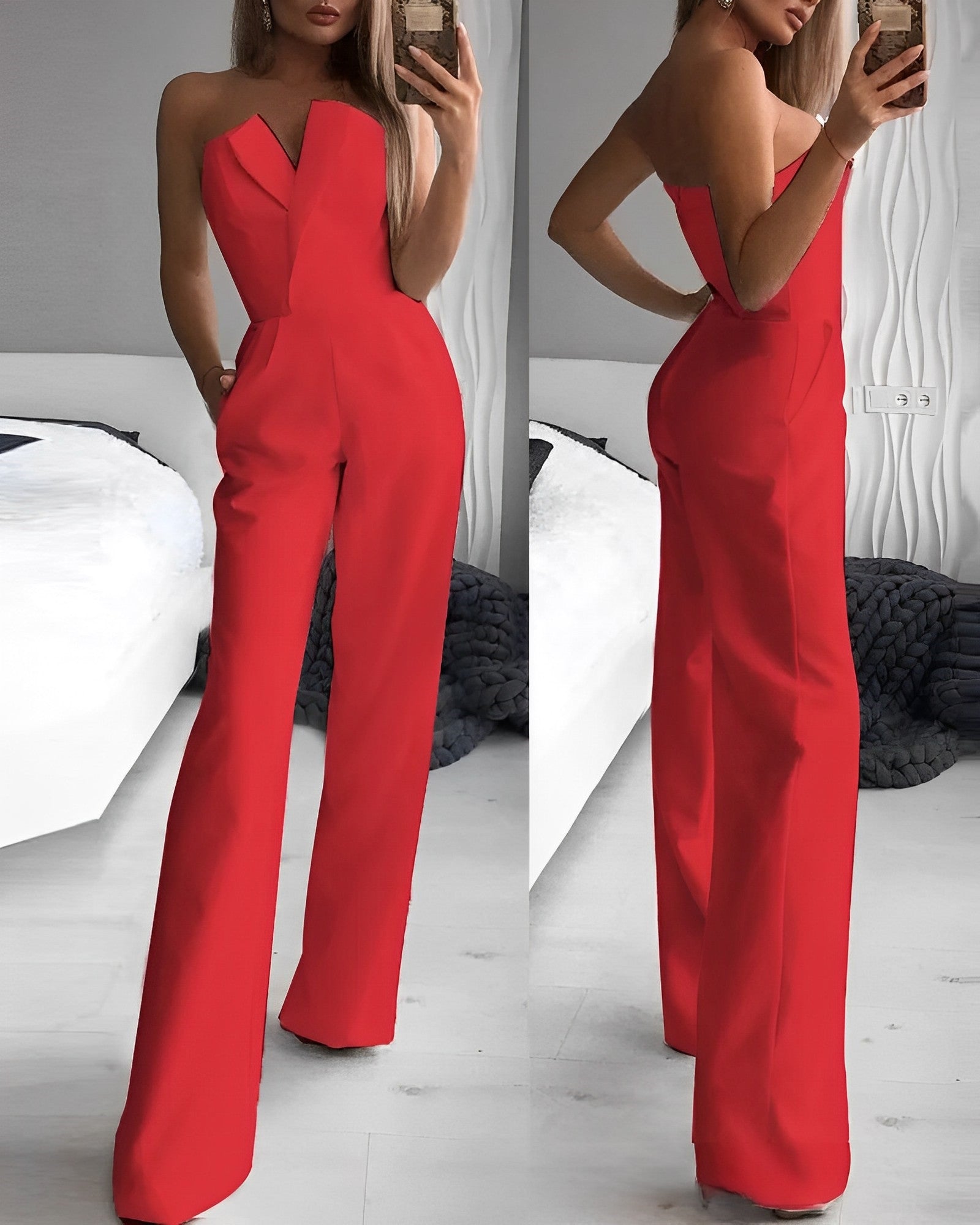 Variant image for Lotte | Dames Jumpsuit Katoen met V-hals voor Casual Uitjes-9