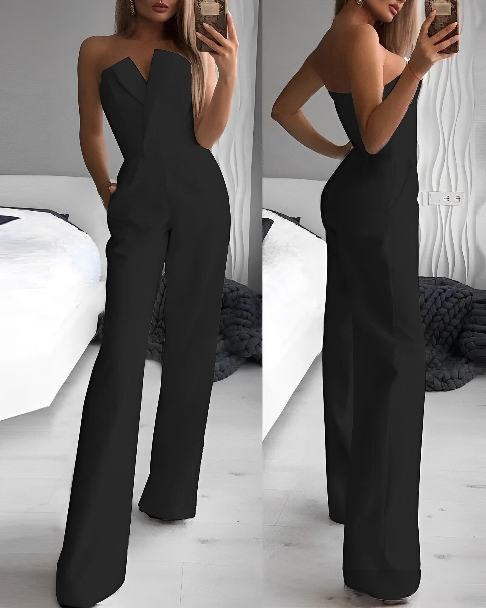 Lotte | Dames Jumpsuit Katoen met V-hals voor Casual Uitjes-1