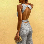 Amelia | Dames Jumpsuit Zwart Katoen voor Feestelijke Evenementen-6
