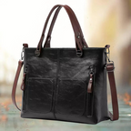 Dames Schoudertas Zwart One Size Premium Leer-2