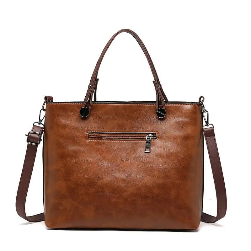 Dames Schoudertas Zwart One Size Premium Leer-5