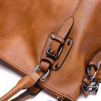 Luxe Lederen Handtas Dames met Afneembare Schouderriem en Ruim Interieur-3