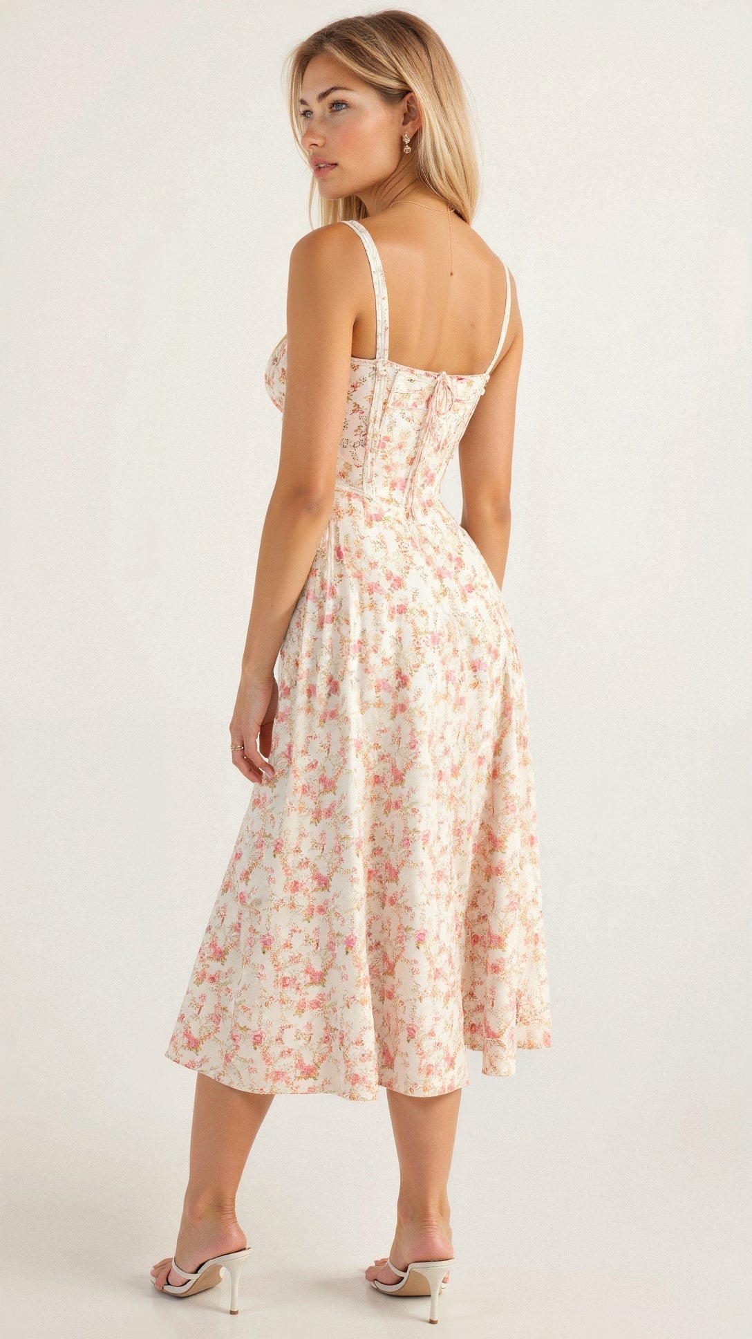 Kiana | Dames Midi Jurk Zwart Corset voor Bruiloft en Feesten-6