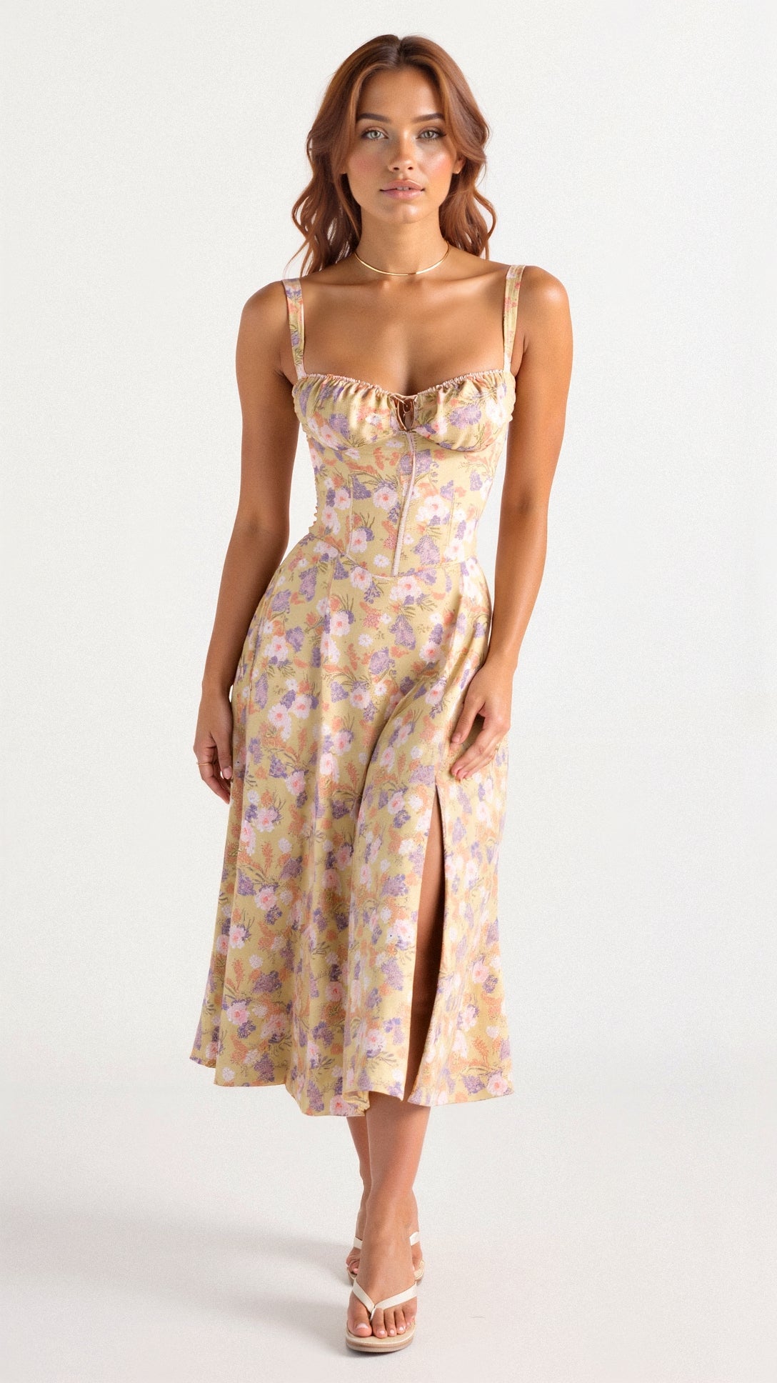 Kiana | Dames Midi Jurk Zwart Corset voor Bruiloft en Feesten-1