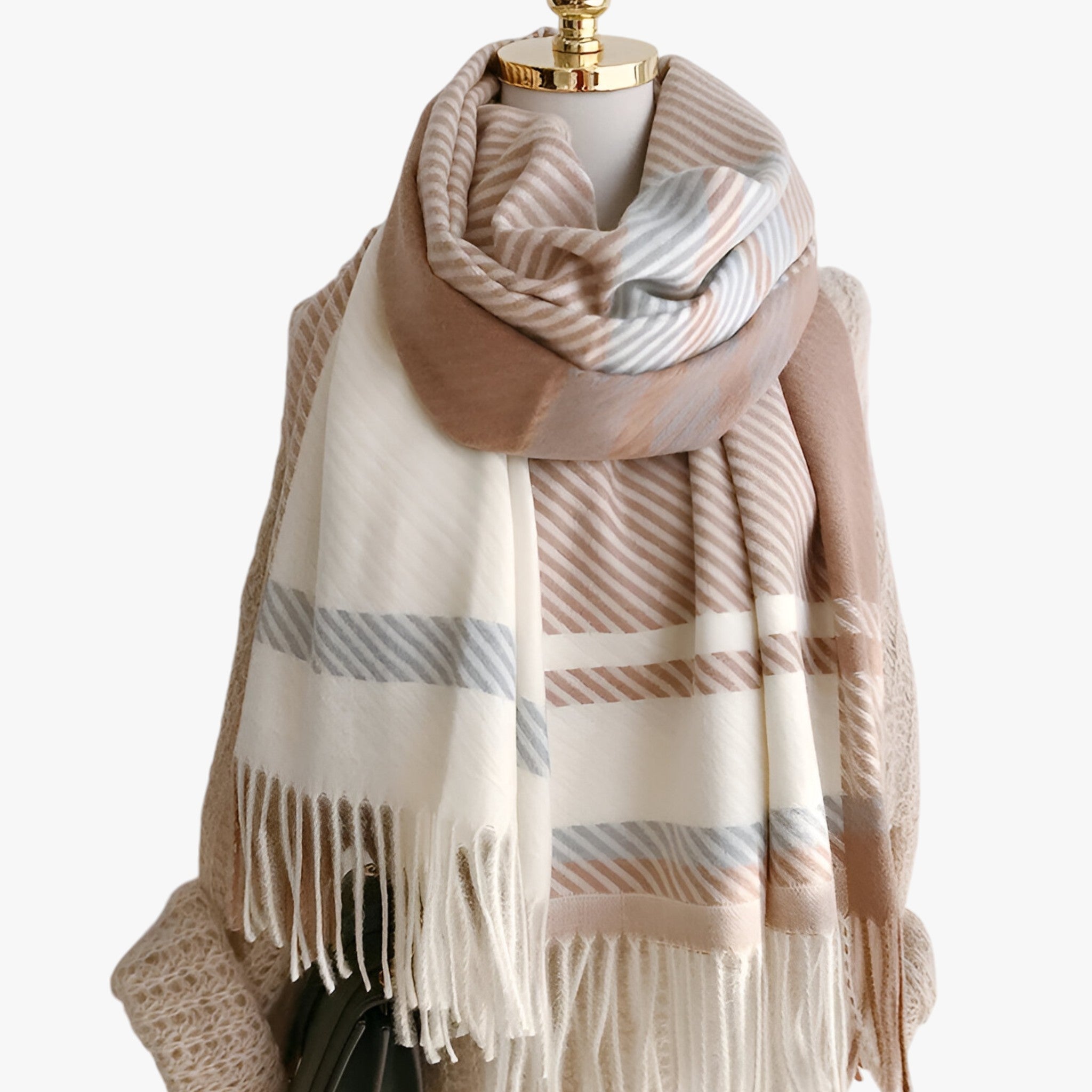 Isa | Vintage geblokte sjaal - Elegante en comfortabele sjaal